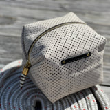Boxy Pouch - Square Perforated Leather