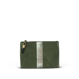 Olive and Silver Small Pouch