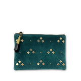 Petrol Studded Small Pouch
