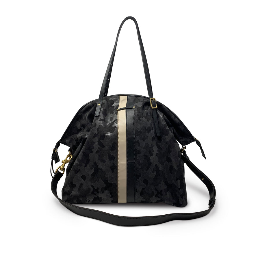 BLACK CANVAS CAMO CROSSBODY SAMPLE