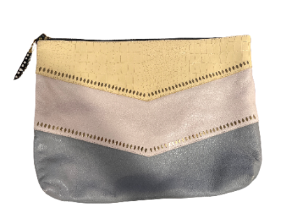 SAMPLE - Washed Yellow Blush Chevron Clutch