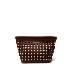 Snap Make Up Bag - Leather Rattan