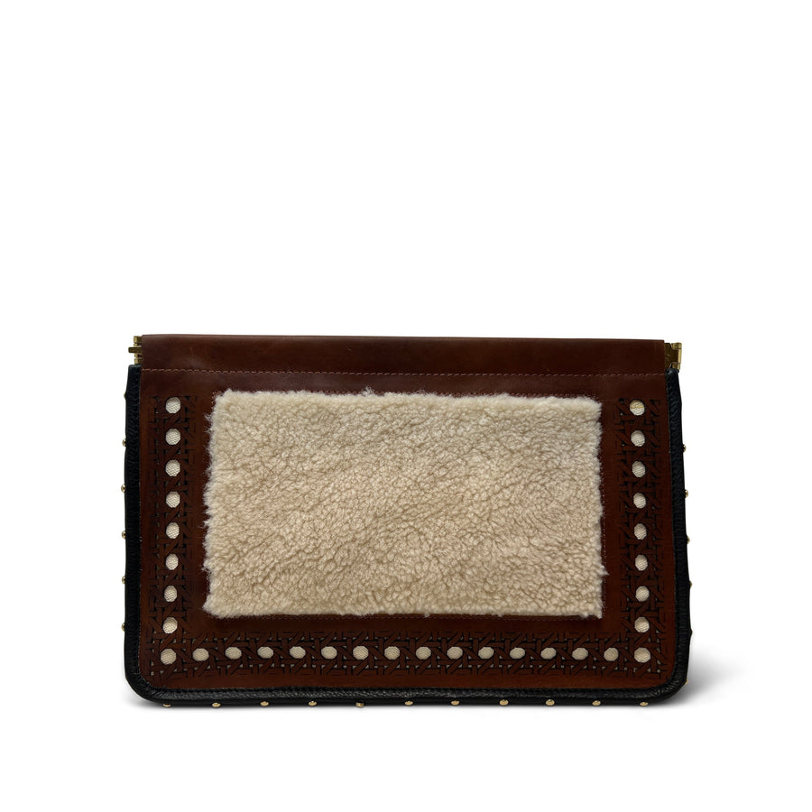 Snap Clutch - Leather Rattan NP