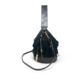 Richmond Bucket Bag - Black Suede Fringe