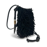 Mini Sling Bag - Black Suede Fringe