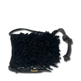 Mini Sling Bag - Black Suede Fringe