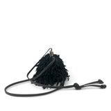 Cheltenham Snap Crossbody Clutch - Black Suede Fringe