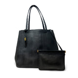 Square Tote - Black Heat Striped SAMPLE