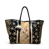 Army Floral Braided Handle Tote SAMPLE