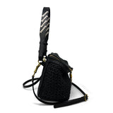 Mini Rough Night Crossbody - Black Mesh