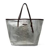 Oversized Beach Tote - Metallic Twill