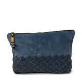 Medium Pouch - Steel Blue Crossweave