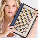 Snap Clutch - Woven Zigzag