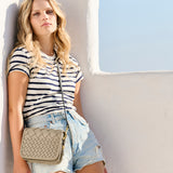 Mini Mia Crossbody - Sand Threaded Weave Crossbody