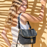 Mini Rough Night Crossbody - Black Mesh