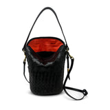 Richmond Bucket Bag - Black Threaded Weave