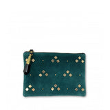 Petrol Studded Small Pouch