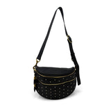 Inez Belt Bag - Black Quilted Stud