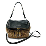 Natural Raffia Mesh Mini Rough Night Crossbody SAMPLE