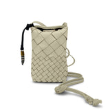 Mini Sling Phone Crossbody - Sand Threaded Weave