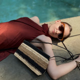 Cheltenham Clutch - Striped Raffia
