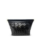 Makeup Bag - Black Threaded Weave SAMPLE