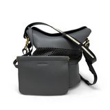 Richmond Bucket Bag - Graphite Perf Stripe SAMPLE