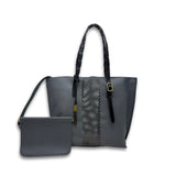 Tauntone Tote - Graphite Perf Stripe SAMPLE