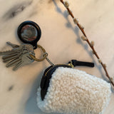 Natural Shearling Key Pouch