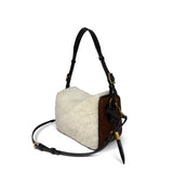 Coco Crossbody Bag - Natural Shearling and Bronze Suede