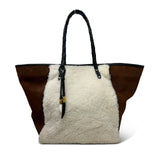 Taunton Tote - Nat Shearling and Bronze Suede