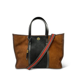 Turnlock Tote - Bronze Suede
