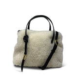 Mini Guapo Crossbody Bag - Natural Shearling and Bronze Suede