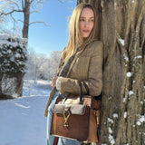 747 Bag - Bronze Suede