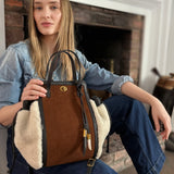 Large Ascot - Nat Shearling and Suede