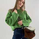 Mini Rough Night Crossbody Bag - Natural Shearling and Bronze Suede