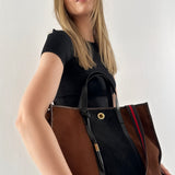 Turnlock Tote - Bronze Suede