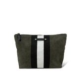 Double Canvas Pouch - Olive Canvas Stripe
