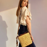 Drawcord Bucket Bag - Aran Raffia
