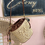 Drawcord Bucket Bag - Aran Raffia