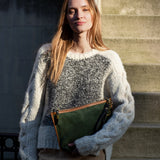 Mabel Clutch - Olive Suede