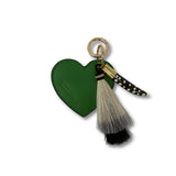 I Heart U Heart Bag Charm - Kelly Green