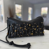Box Clutch - Beaded Black
