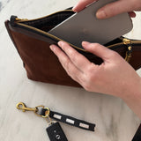 Mabel Clutch - Bronze Suede