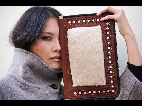 Snap Clutch - Leather Rattan
