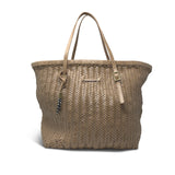 Blush Basket Weave Leather Tote