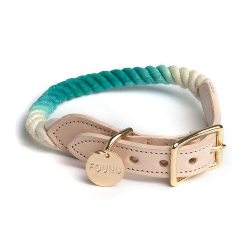 Rope Dog & Cat Collar Designed By Found My Animal - Teal Ombre