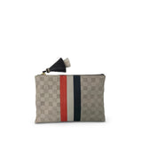 Chalk Perforated Small Pouch - With Red White and Blue Stripes