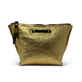 Gold Shearling Make Up Bag