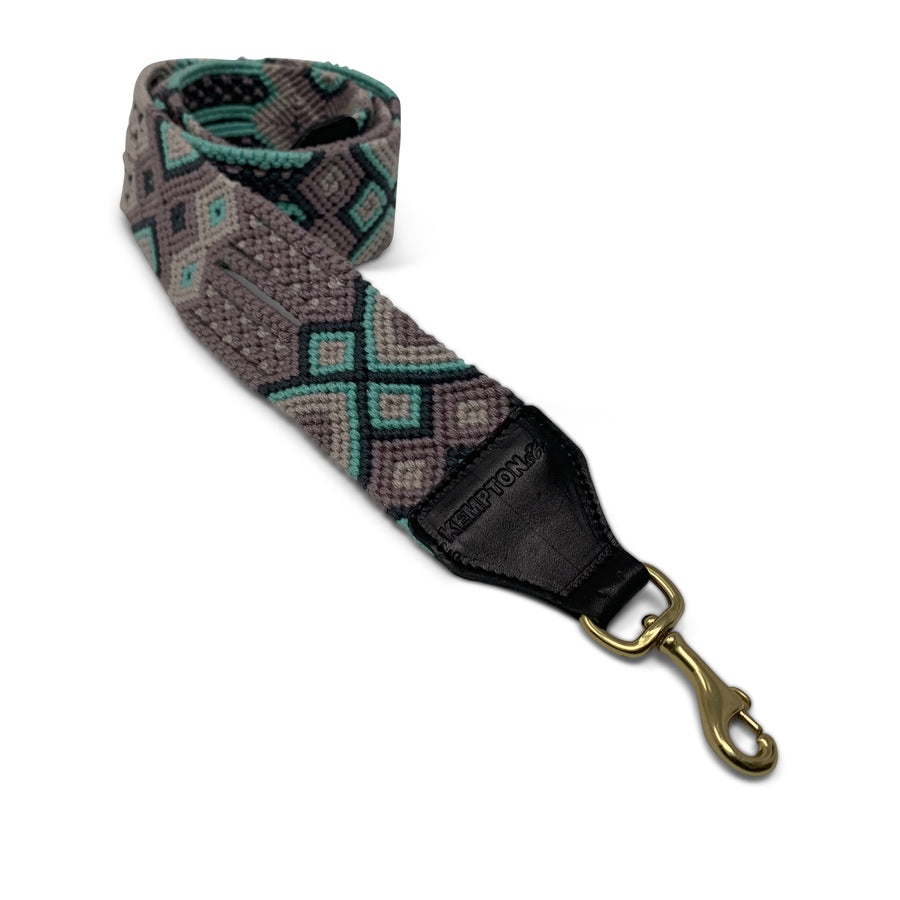 Turquoise, Grey and Mauve Bag Strap